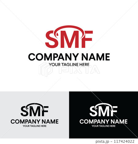 SMF Letter Initials Modern Typography Logo Template SMF Letter Initials Modern Typography Logo Template 117424022