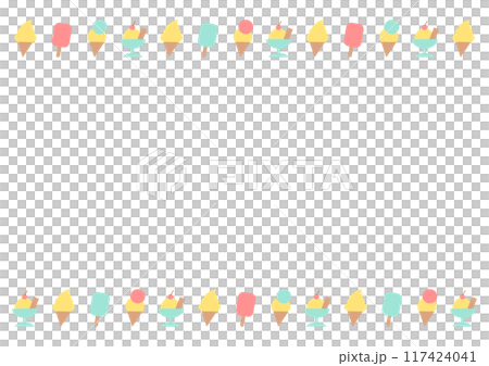 Ice cream pattern frame illustration 117424041