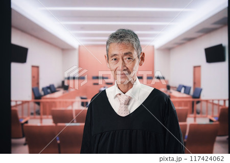 裁判所にいる高齢の裁判官 裁判所にいる高齢の裁判官 117424062