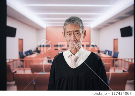 裁判所にいる高齢の裁判官 裁判所にいる高齢の裁判官 117424067