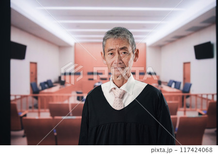裁判所にいる高齢の裁判官 裁判所にいる高齢の裁判官 117424068