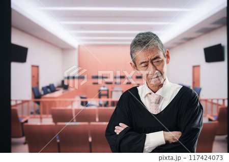 裁判所にいる高齢の裁判官 裁判所にいる高齢の裁判官 117424073