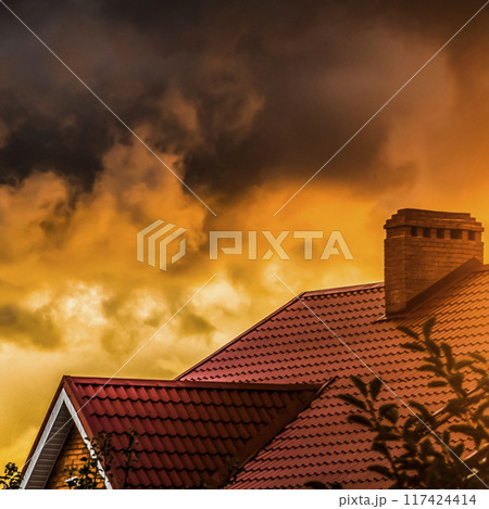 Clouds over the roof Clouds over the roof 117424414