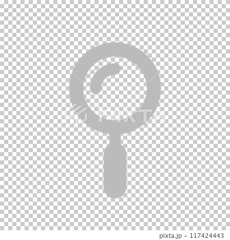 Simple gray magnifying glass icon - Image material for searching, observing and analyzing information 117424443