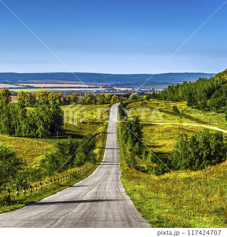 Rural asphalt road Rural asphalt road 117424707
