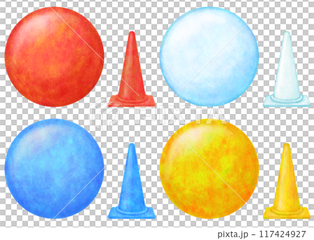 滾動大球、大球、色錐的插圖集 117424927