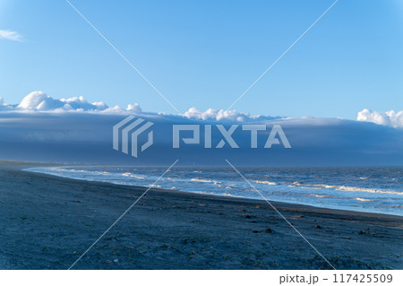 Serene Shoreline with Dramatic Skies. Yilan County, Taiwan. 117425509