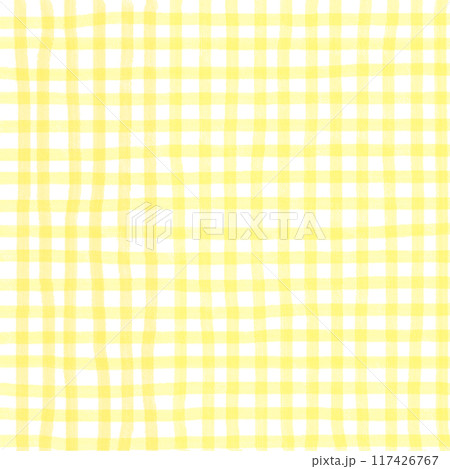 Yellow Gingham Check Hand Drawn Background Overlay Yellow Gingham Check Hand Drawn Background Overlay 117426767