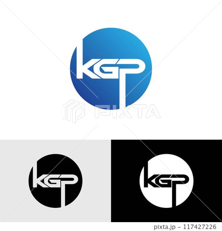 KGP 3 Letter Initial typography with swoosh logo design template KGP 3 Letter Initial typography with swoosh logo design template 117427226