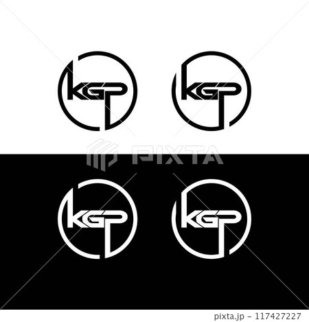 KGP 3 Letter Initial typography with swoosh logo design template KGP 3 Letter Initial typography with swoosh logo design template 117427227