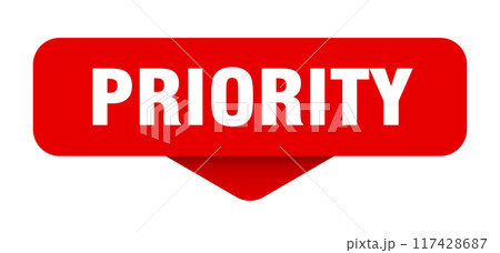 priority sticker. priority sign on transparent background 117428687