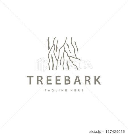 Wood logo design structure layers forest tree bark vector template 117429036