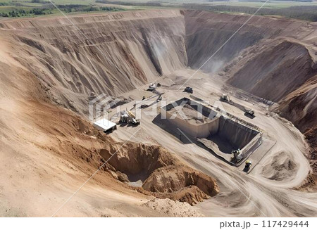 Mining has created a large valley area.AI Generated 117429444