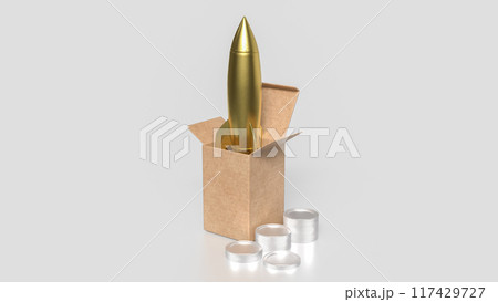 The rocket in cardboard box for Start up or Business concept 3d rendering. The rocket in cardboard box for Start up or Business concept 3d rendering. 117429727