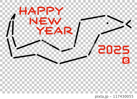 Simple and stylish snake New Year's card Reiwa 7 2025 117430055