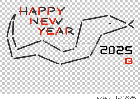 Simple and stylish snake New Year's card Reiwa 7 2025 117430066