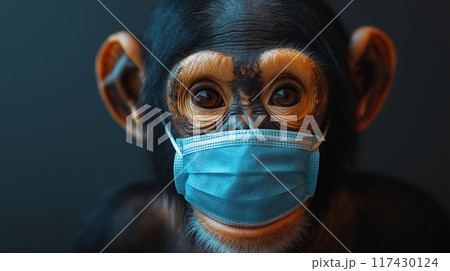 マスクをする猿 117430124