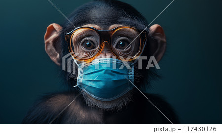 マスクをする猿 117430126