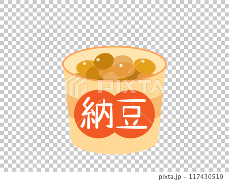 カップに入っている納豆のイラスト カップに入っている納豆のイラスト 117430519