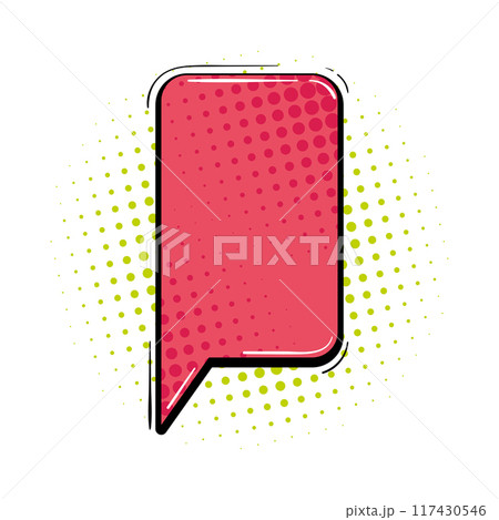 Comic-style speech bubble with halftone dot pattern design Comic-style speech bubble with halftone dot pattern design 117430546