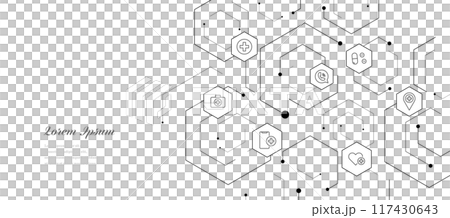 幾何抽象六邊形醫學科學圖示背景 117430643