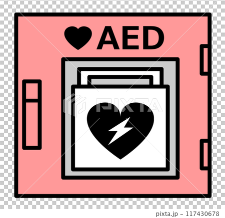 AED medical device used in emergencies such as cardiac arrest 117430678