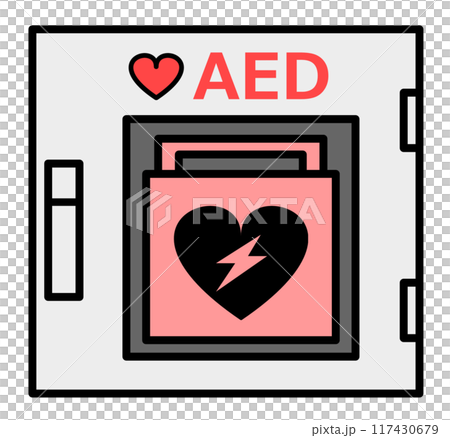 AED medical device used in emergencies such as cardiac arrest 117430679