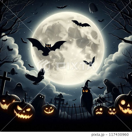 ハロウィンの月 117430960