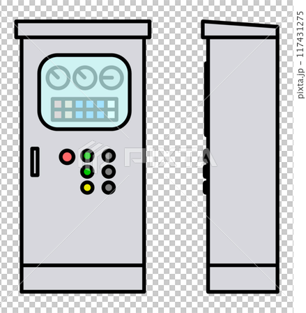 Illustration of the control panel used to operate and drive the machine 117431275