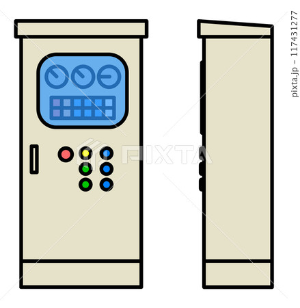 機械の動作や運転操作をする操作盤のイラスト 117431277