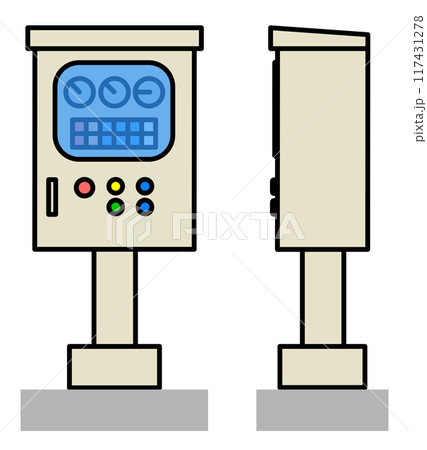 機械の動作や運転操作をする操作盤のイラスト 機械の動作や運転操作をする操作盤のイラスト 117431278