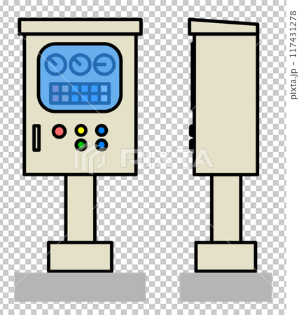機械の動作や運転操作をする操作盤のイラスト 機械の動作や運転操作をする操作盤のイラスト 117431278