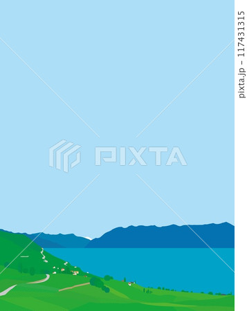 ラヴォ―　lavaux　レマン湖　lac leman　スイス　switzerland　夏風景 117431315