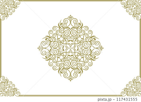 クラシックでエレガントでゴージャスな飾り枠 フレーム 青金 クラシックでエレガントでゴージャスな飾り枠 フレーム 青金 117431555