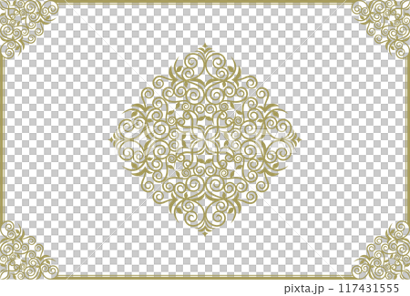 經典、典雅、華麗的裝飾框,藍金色 經典、典雅、華麗的裝飾框,藍金色 117431555