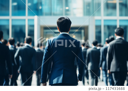 ビジネスマン 集団 背中 ビジネスマン 集団 背中 117431688
