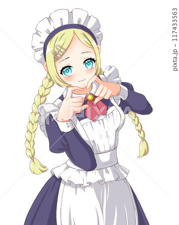 萌えアニメ風キャラクター立ち絵　 クラシカルなメイドの女の子 117433563