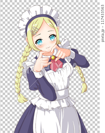 萌えアニメ風キャラクター立ち絵　 クラシカルなメイドの女の子 117433563