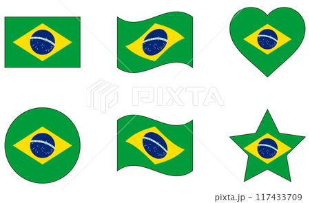 ブラジルの国旗セット ブラジルの国旗セット 117433709