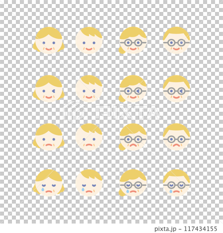 Simple blonde middle-aged face icon 117434155