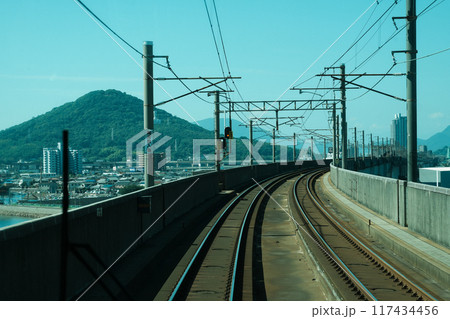 JR瀬戸大橋線マリンライナー先頭車両からの眺め（四国上陸） 117434456
