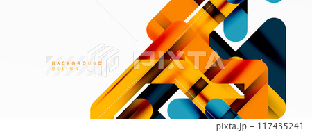 Abstract background - colorful lines composition. Technology or business digital template 117435241