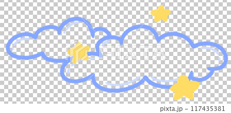 Cute Cloud star moon and the Sun illustration Weather clip art 117435381