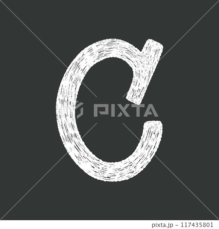 Playful hand drawn chalk textured letter C Playful hand drawn chalk textured letter C 117435801