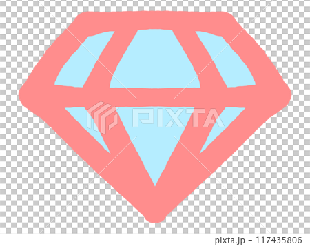 塗鴉風格鑽石插畫素材 117435806