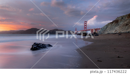 Golden Gate Bridge and Pacific Ocean 117436222