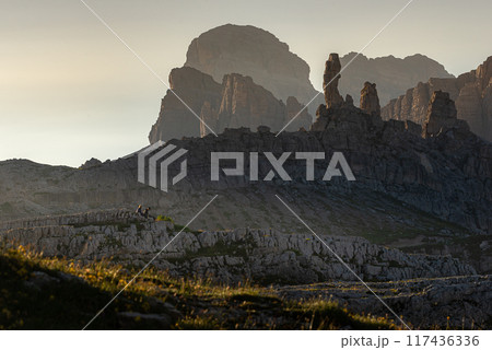 Beautiful mountain range in Dolomites 117436336