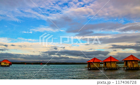 beautiful view of the tropical beach of Osi Island, West Seram, Maluku 117436728