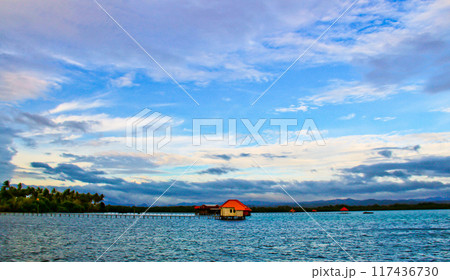 beautiful view of the tropical beach of Osi Island, West Seram, Maluku 117436730
