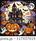 ハロウィン　背景イラスト 117437019